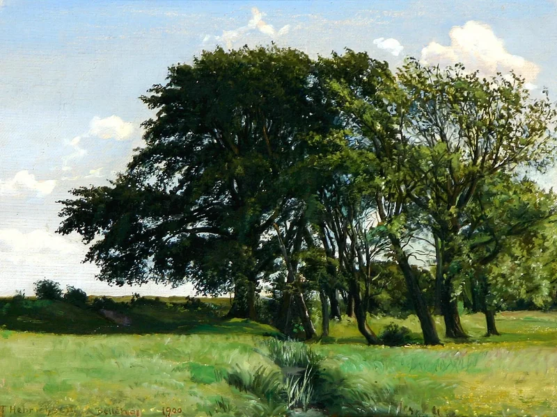 1857-Axel Henrichsen - Un paesaggio estivo